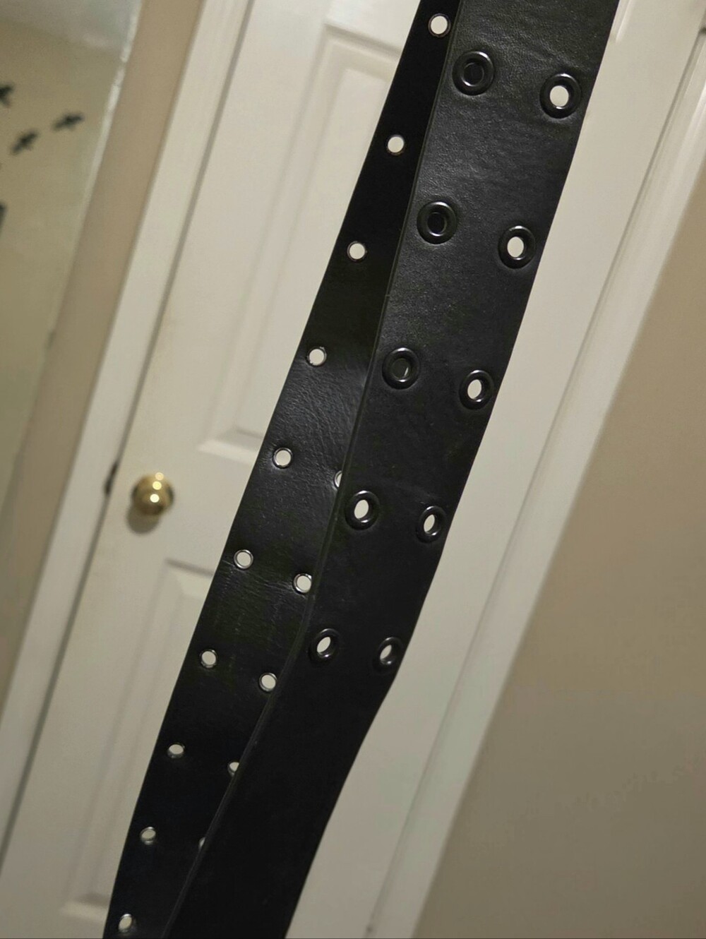 Black Unisex Double Grommet Belt
